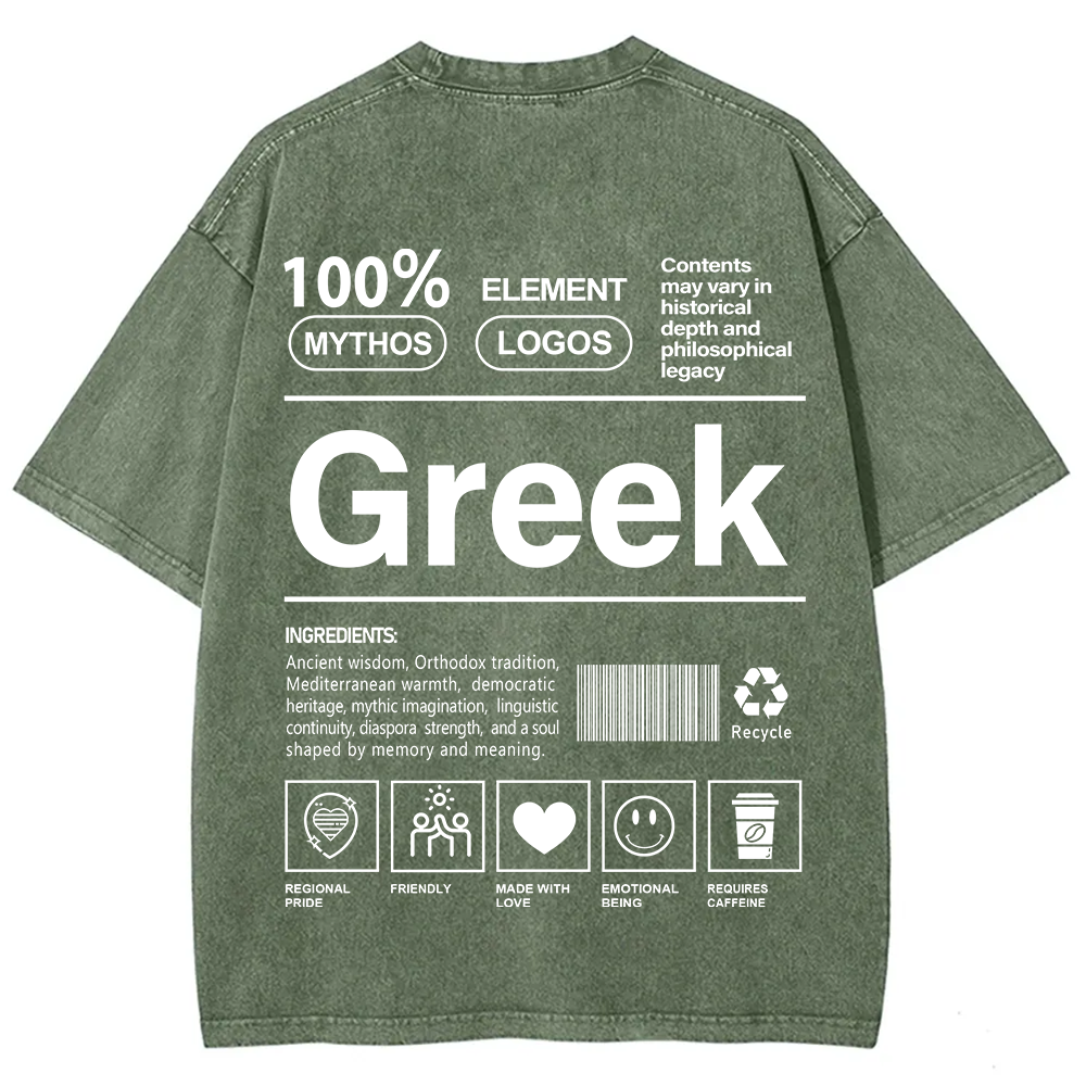 Greek Unisex Fit  Washed T-Shirt