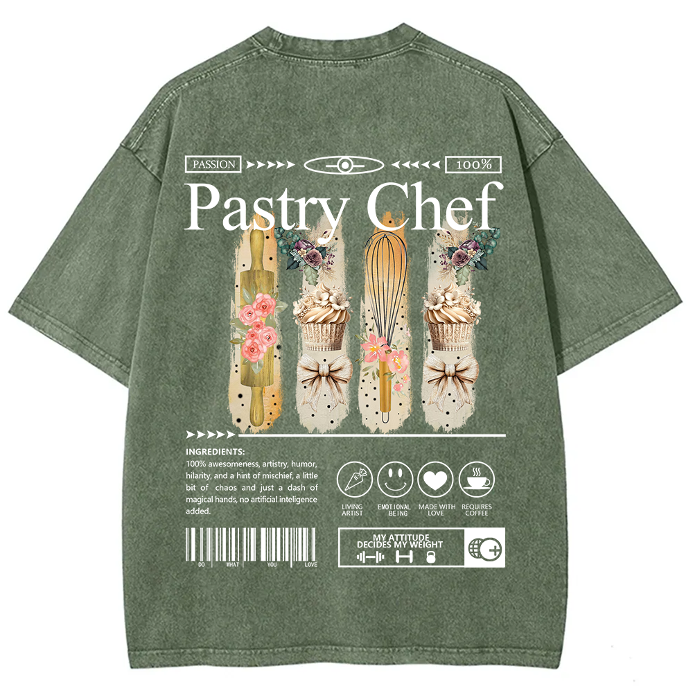 Pastry Chef Unisex Fit Washed T-Shirt