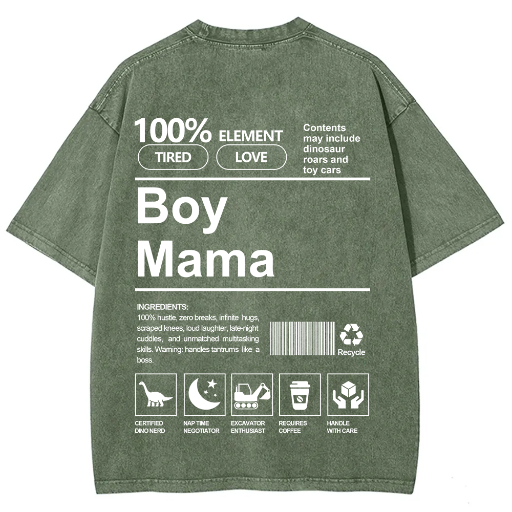 Boy Mama Unisex Fit Washed T-Shirt