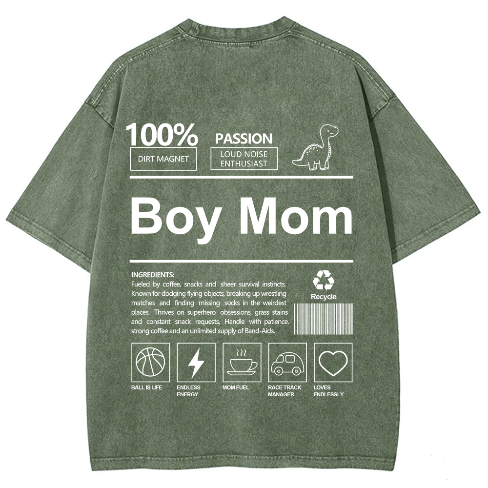 Boy Mom Unisex Fit Washed T-Shirt