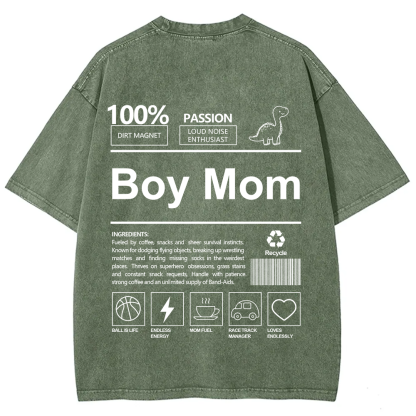 Boy Mom Unisex Fit Washed T-Shirt