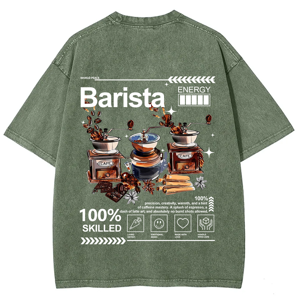 Barista Unisex Fit Washed T-Shirt
