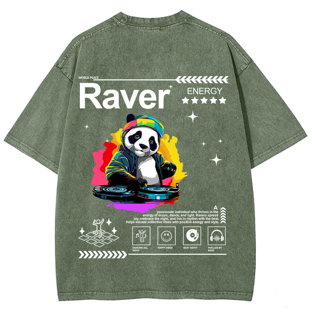 Raver Unisex Fit Washed T-Shirt