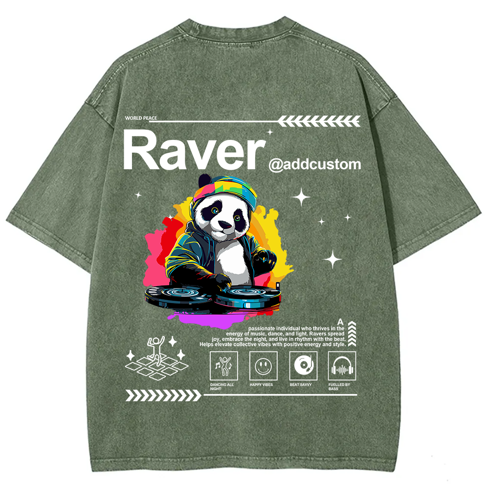 Addcustom Raver Unisex Fit Washed T-Shirt