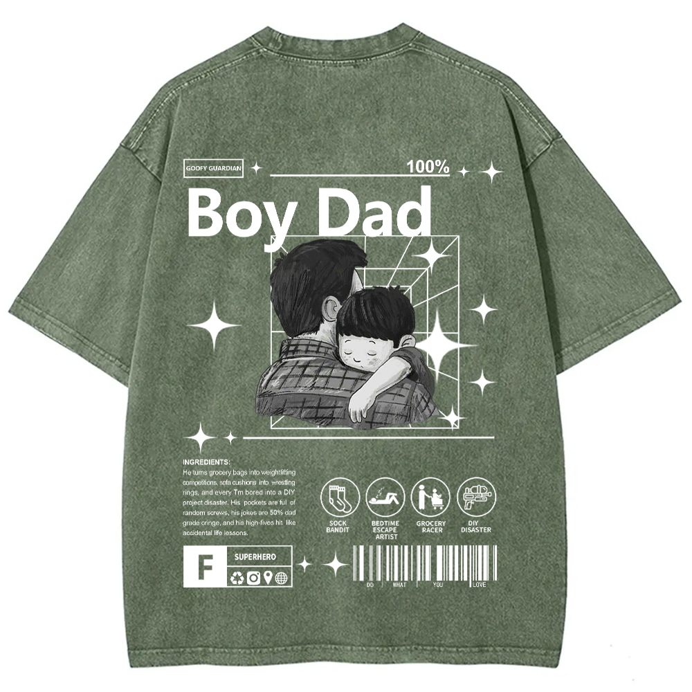 Boy Dad Unisex Fit Washed T-Shirt