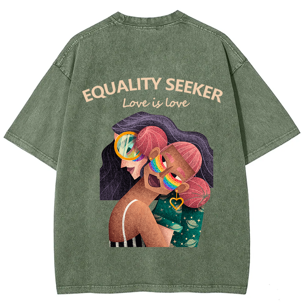 Equality Seeker Love Is Love Unisex Fit Washed T-Shirt