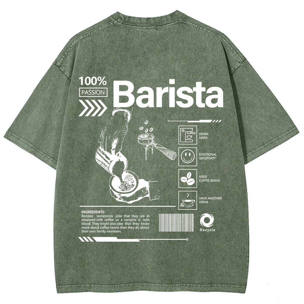Barista Unisex Fit Washed T-Shirt