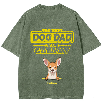The Best Dog Dad In The Galaxy - Personalized Custom Unisex T-shirt