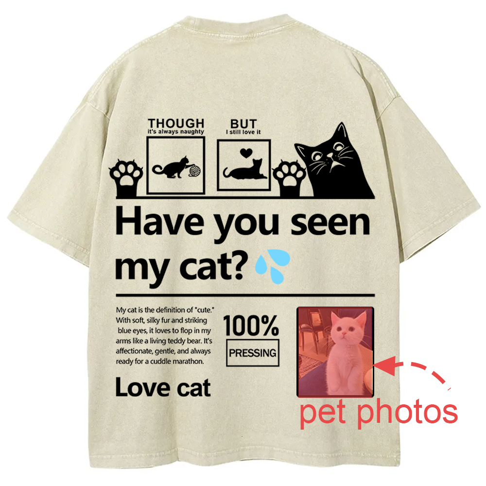 Cat Trick Customized Unisex Fit Washed T-Shirt