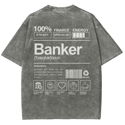 Banker Unisex Fit Washed T-Shirt