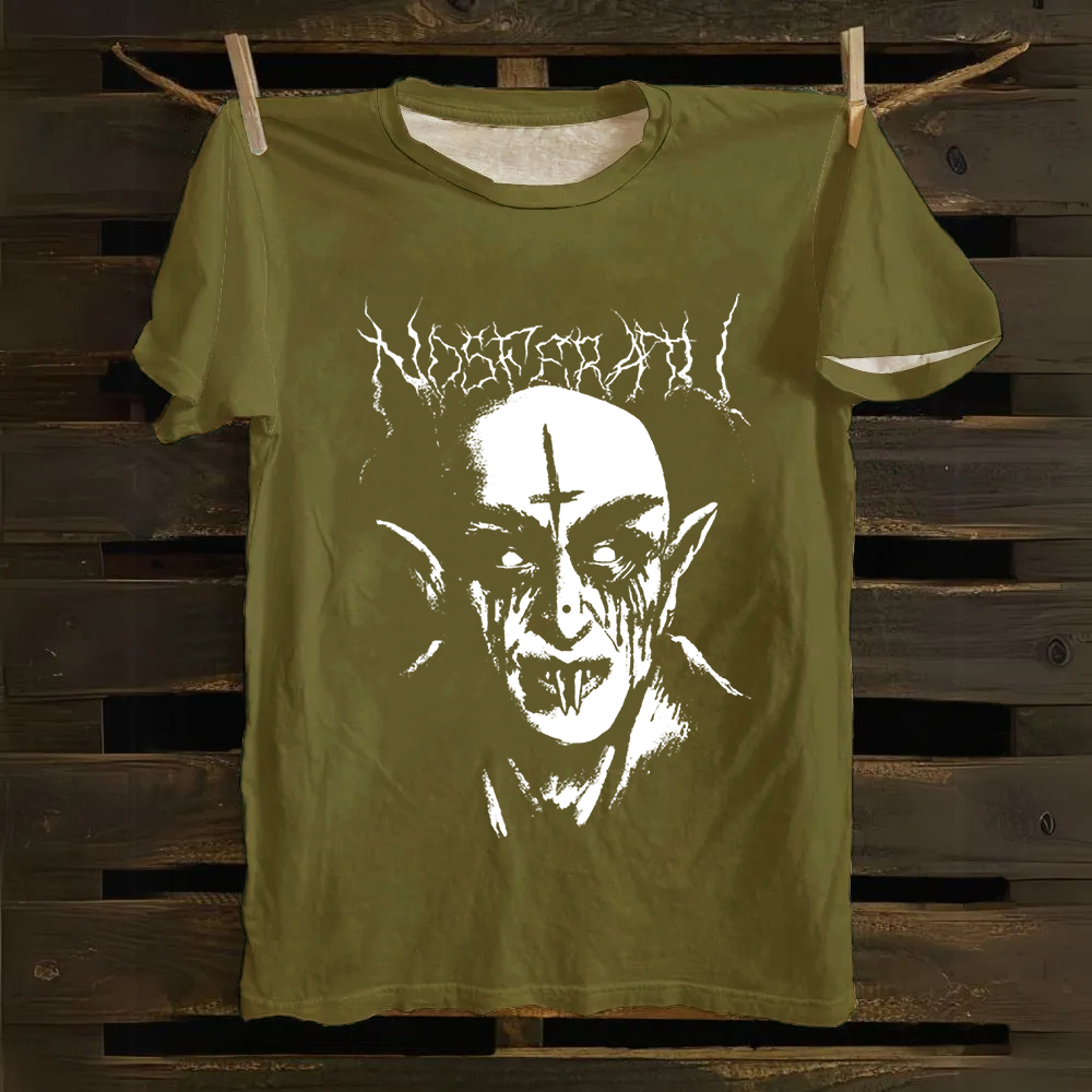 Unisex Vintage Black Metal Nosferatu Movie  Cotton T-Shirt