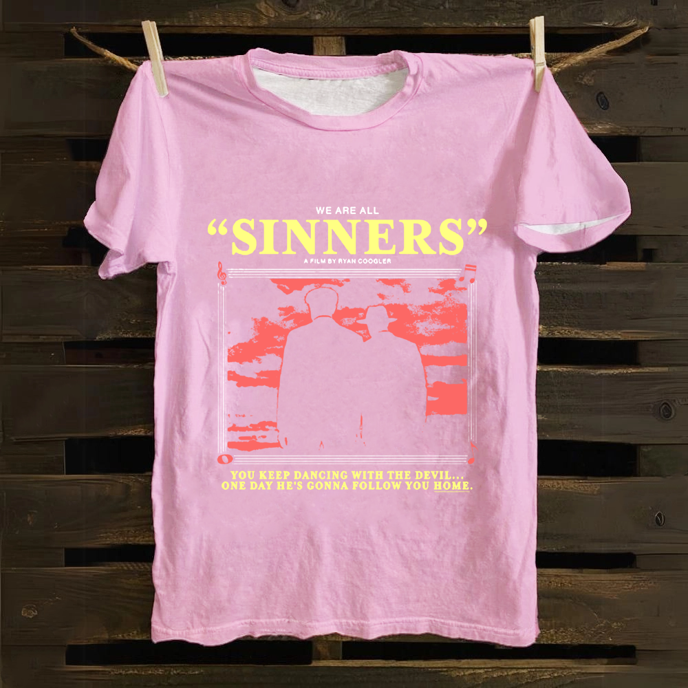Unisex Vintage Sinners Horror Movie Cotton T-Shirt