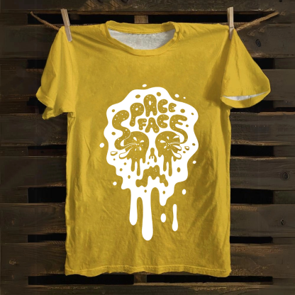 Unisex Vintage Spaceface Band  Cotton T-Shirt