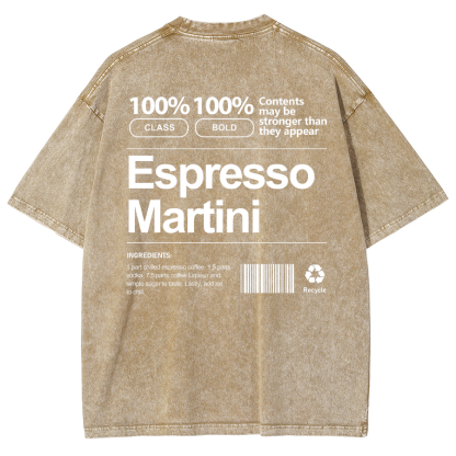 Espresso Martini Unisex Fit Washed Oversized T-Shirt