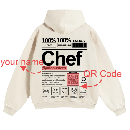 Chef Addcustom QR Code Solid Color Hoodie