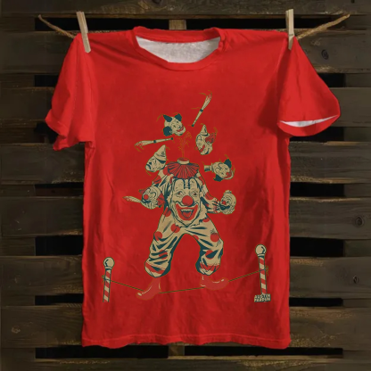 Halloween Clown Art Illustration Print Unisex Classic Cotton T-Shirt