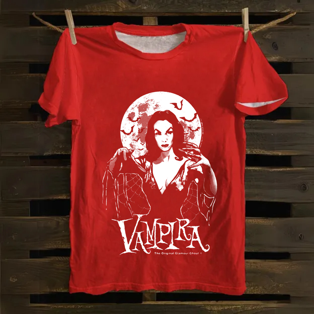 Unisex Vintage Vampira Singer  Cotton T-Shirt