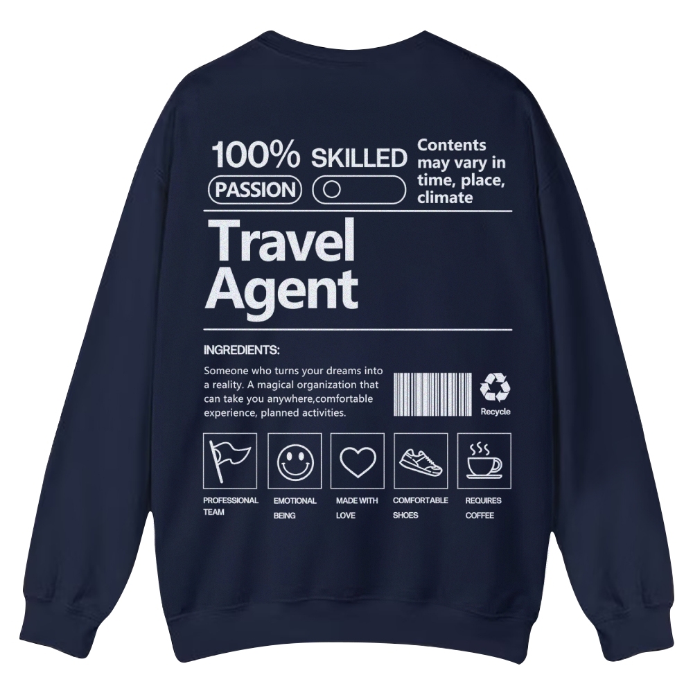 Travel Agent Casual Crewneck Sweatshirt