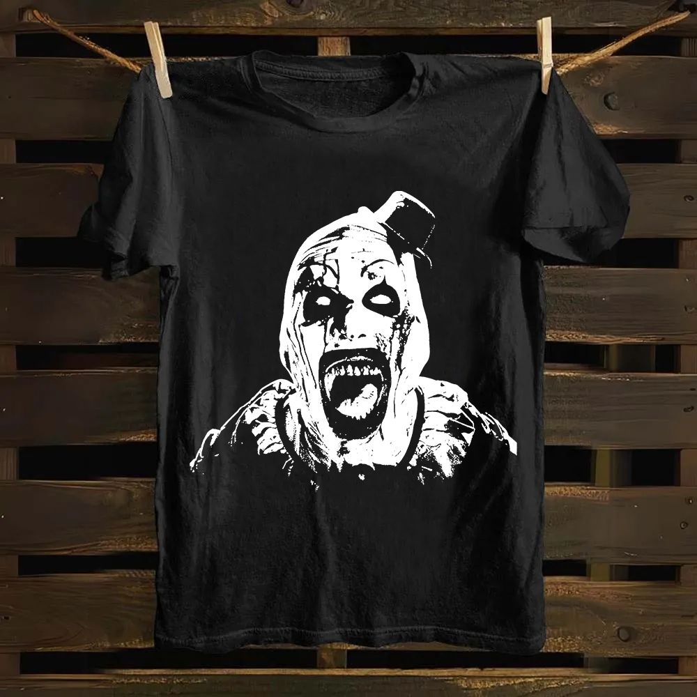 Unisex Vintage Cotton Terrifier 3 Art The Santa Clown T-Shirt