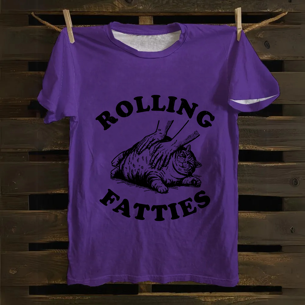 Unisex Rolling Fatties Print Classic Cotton T-Shirt