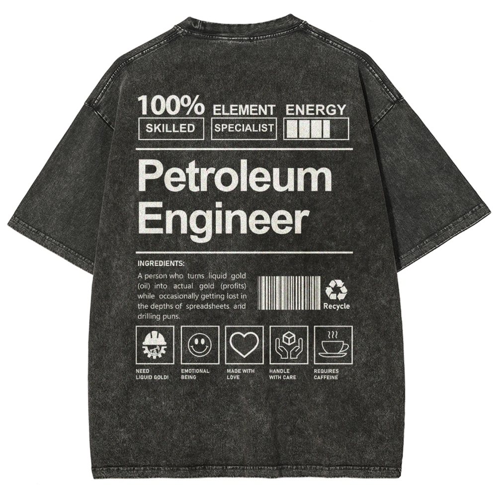 Petroleum Engineer Unisex Fit Washed T-Shirt