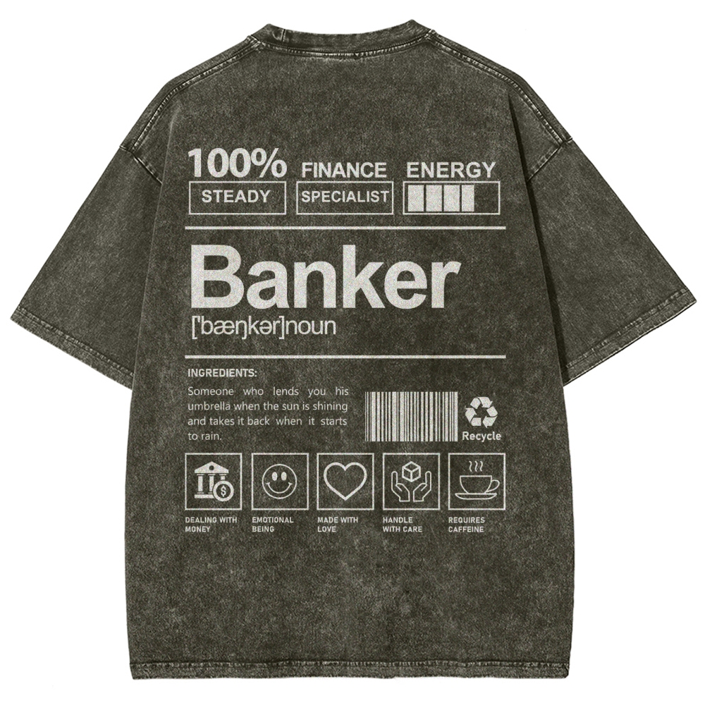 Banker Unisex Fit Washed T-Shirt
