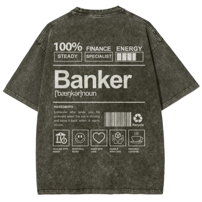 Banker Unisex Fit Washed T-Shirt