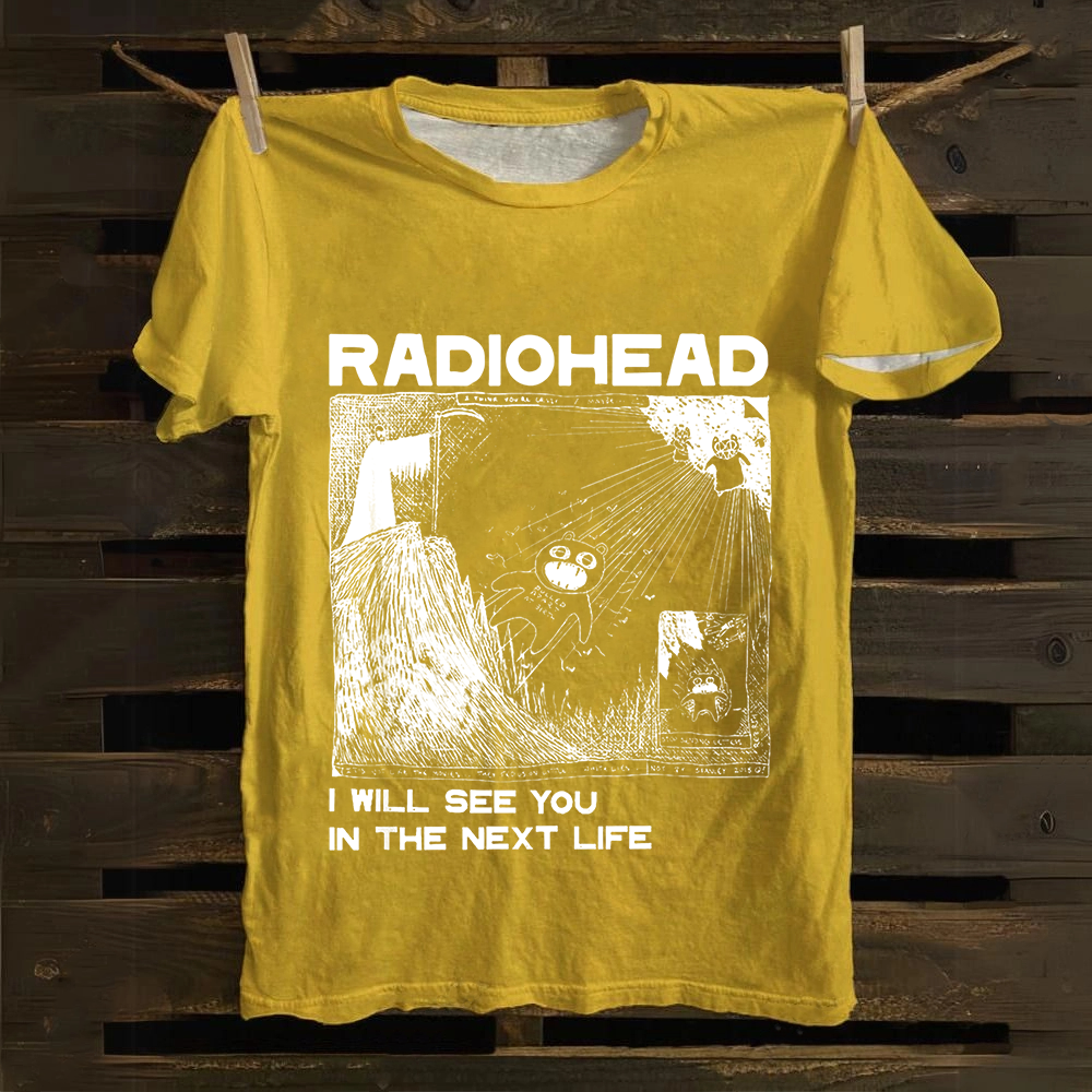 Unisex Vintage  Radiohead Band Cotton T-Shirt