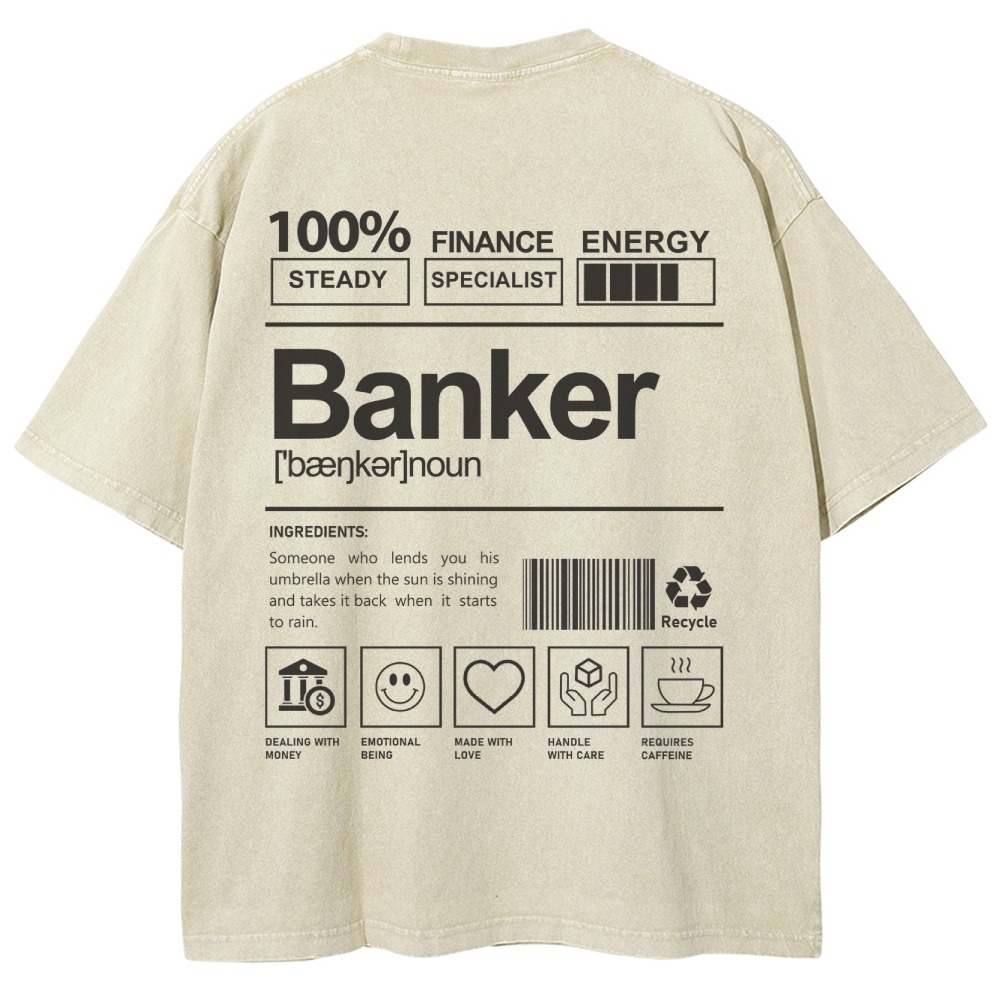 Banker Unisex Fit Washed T-Shirt