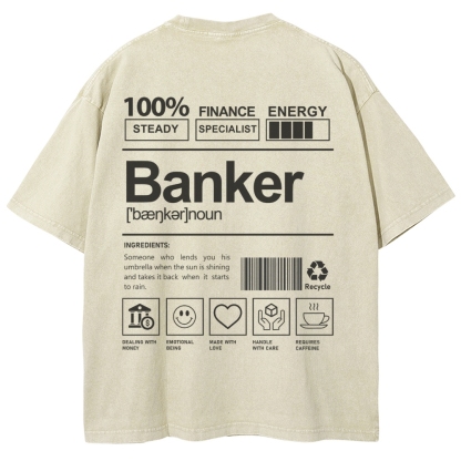 Banker Unisex Fit Washed T-Shirt