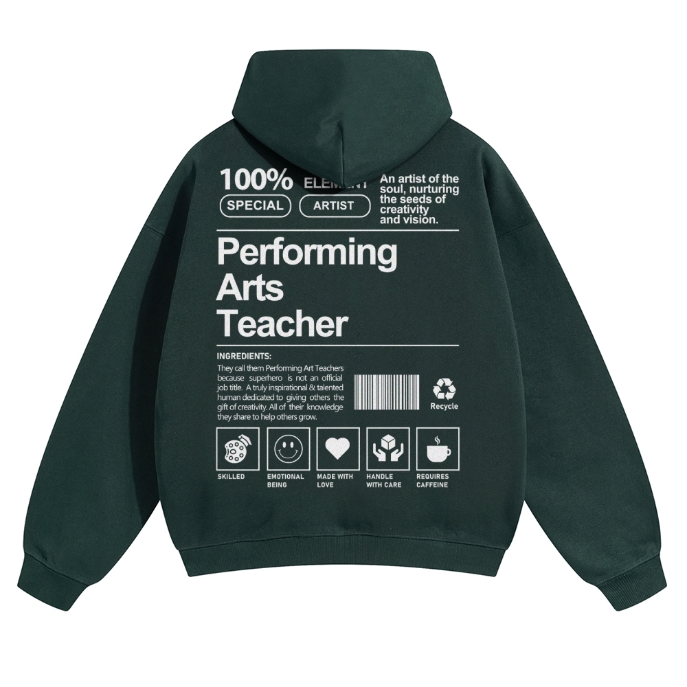 Performing Arts Teacher Solid Color Hoodie