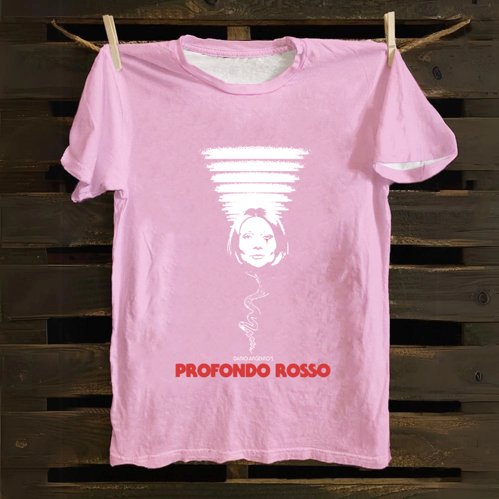 Unisex Vintage Deep Red Horror Movie Cotton T-Shirt
