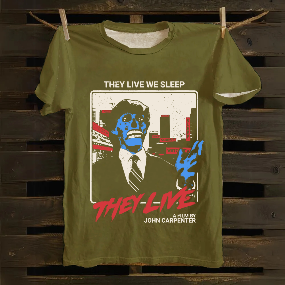 Unisex Vintage  They Live horror movie  Cotton T-Shirt