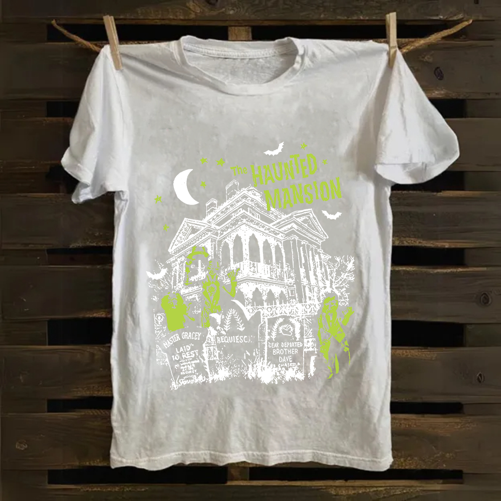 Unisex Vintage The Haunted Mansion Movie cotton T-Shirt