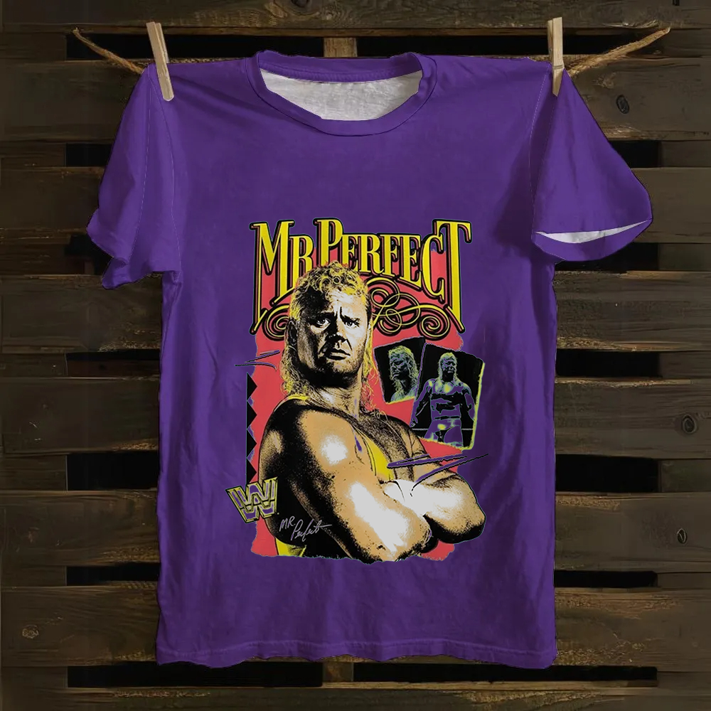 WWE Mr. Perfect Wrestling Casual Printed  Cotton T-Shirt