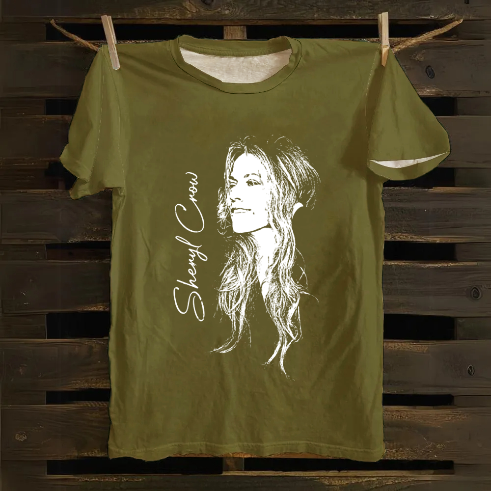 Unisex Vintage  Sheryl Crow Singer Cotton T-Shirt