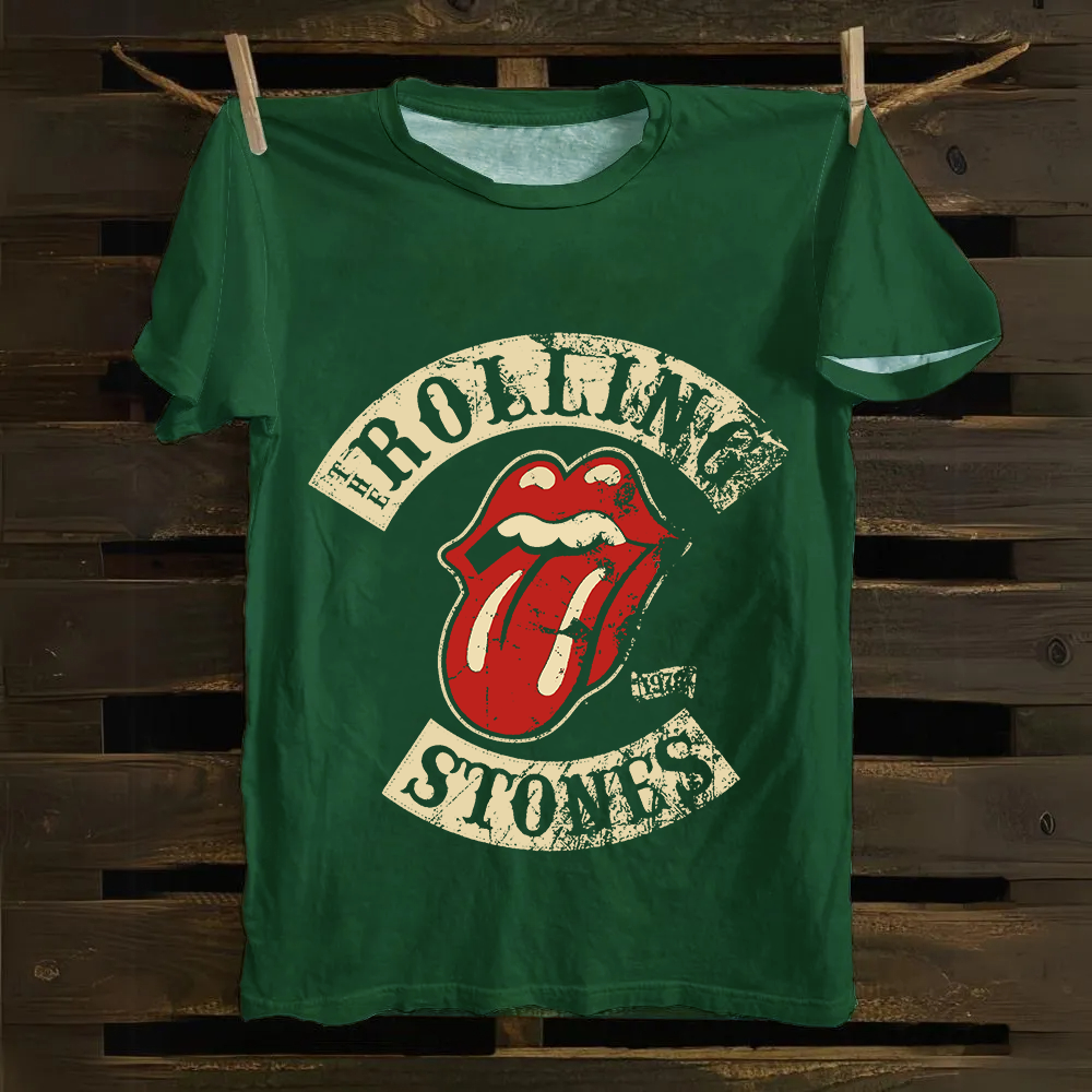 Unisex Vintage Cotton Rolling Stones Rock Band T-Shirt