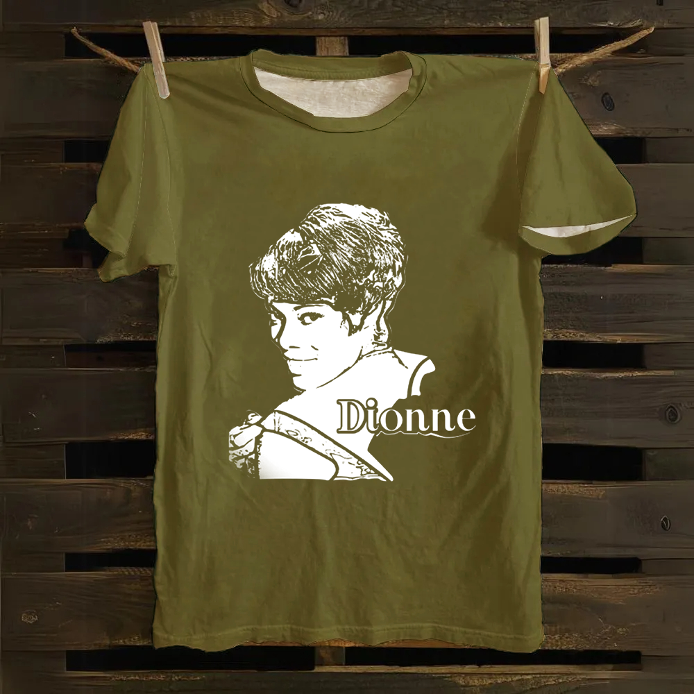 Unisex Vintage Dionne Warwick Singer  Cotton T-Shirt