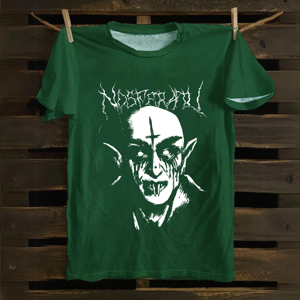 Unisex Vintage Black Metal Nosferatu Movie  Cotton T-Shirt