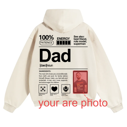 Addcustom Photo Dad Solid Color Hoodie