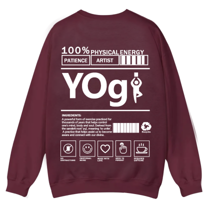 Yogi Solid Color Unisex Casual Crewneck Sweatshirt