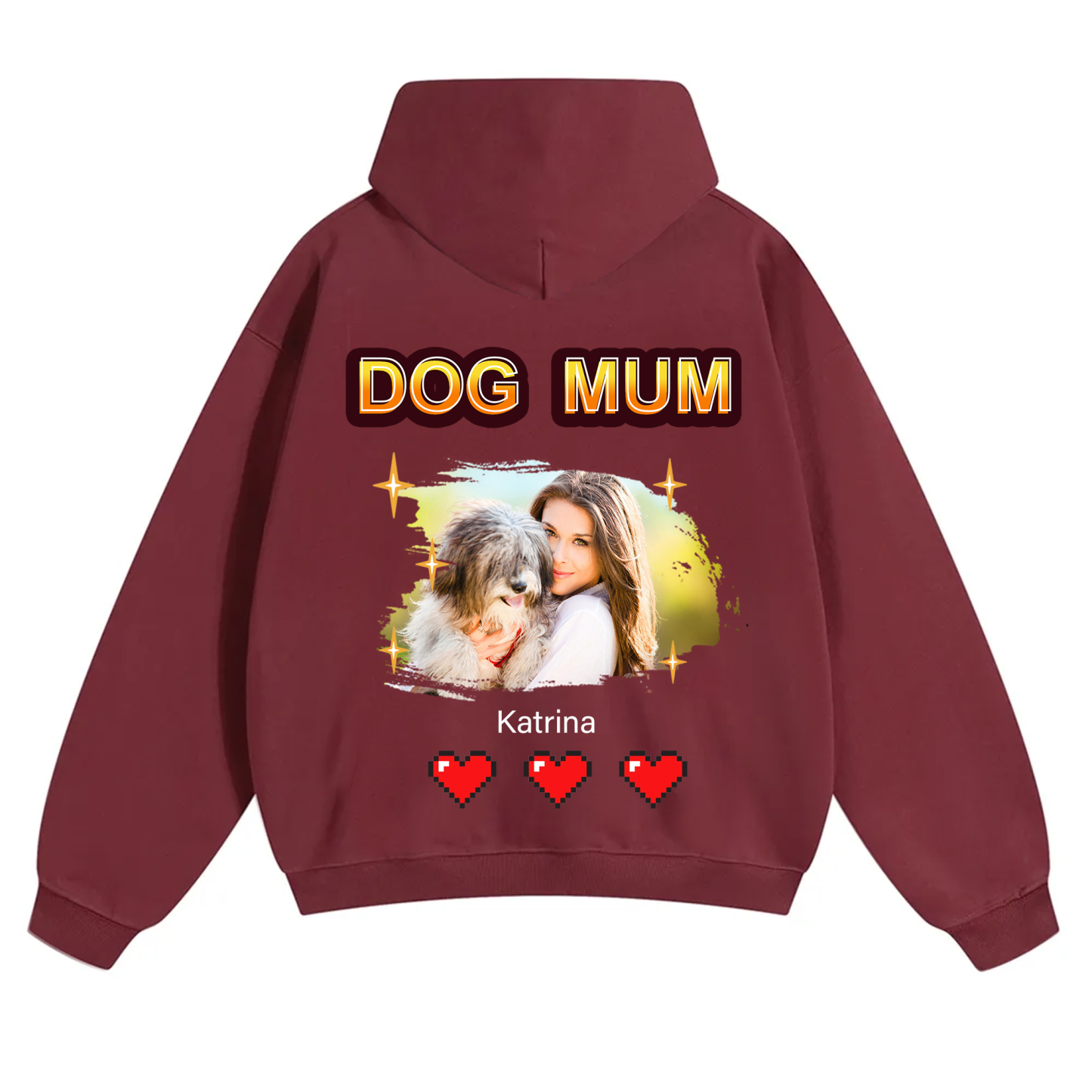 Dog Mom Pixel Photo - Personalized Custom Unisex Hoodie