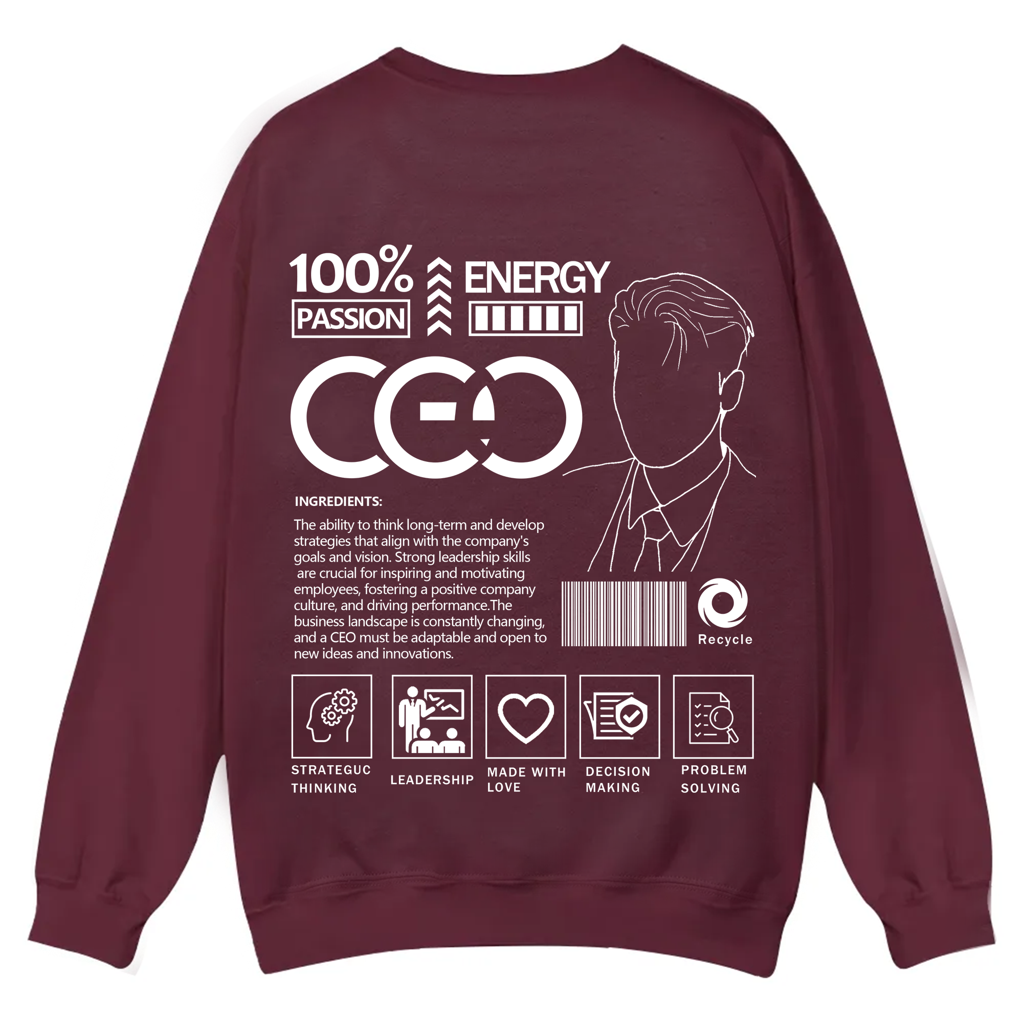CEO Unisex Casual Crewneck Sweatshirt