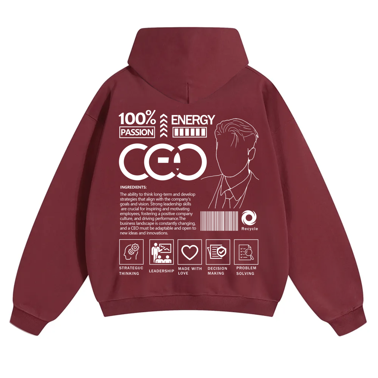 CEO Unisex Casual Print Hoodie