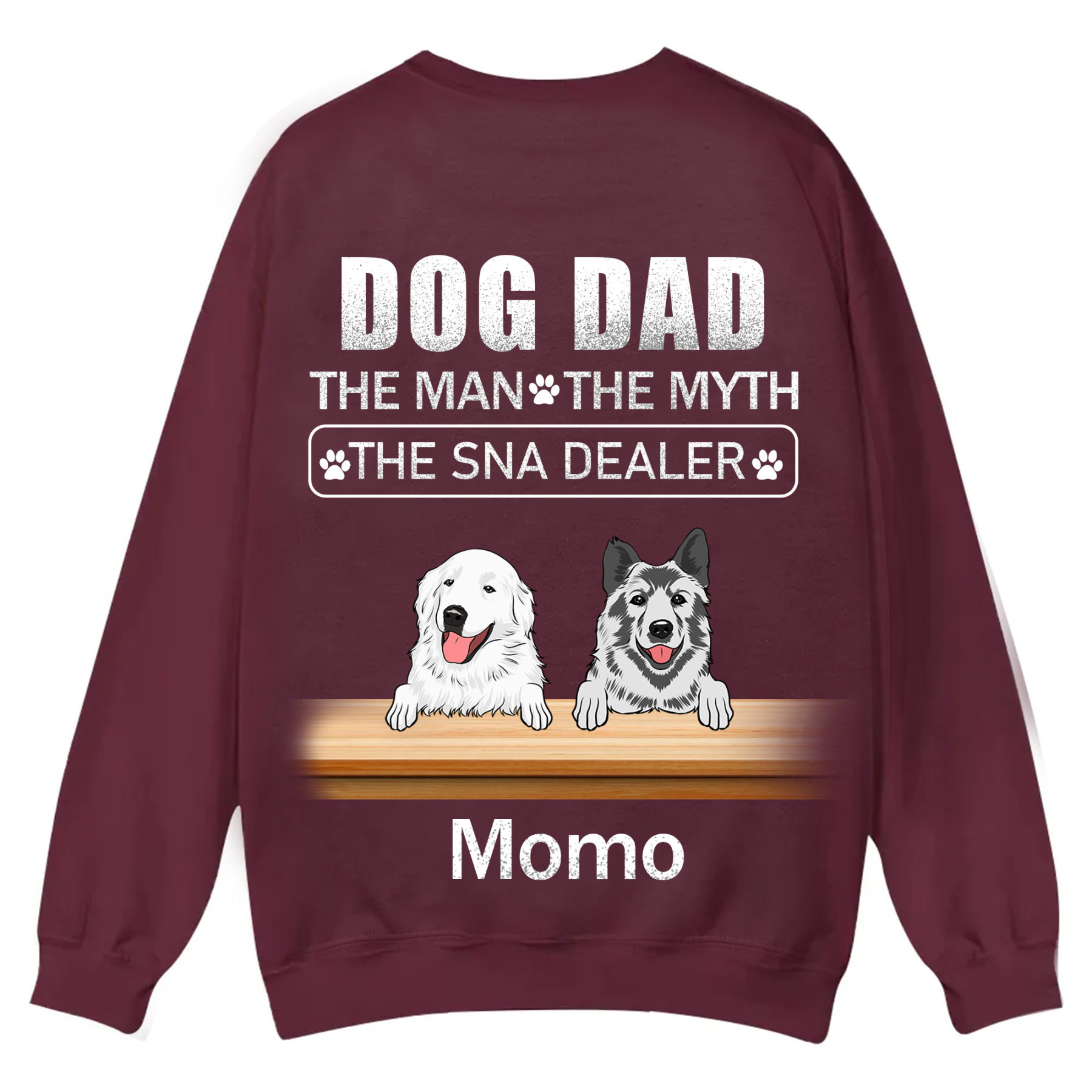 Dog Dad The Man The Myth The Snack Dealer - Personalized Custom Unisex Casual Crewneck Sweatshirt