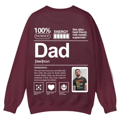 Addcustom  Photo Dad Casual Crewneck Sweatshirt
