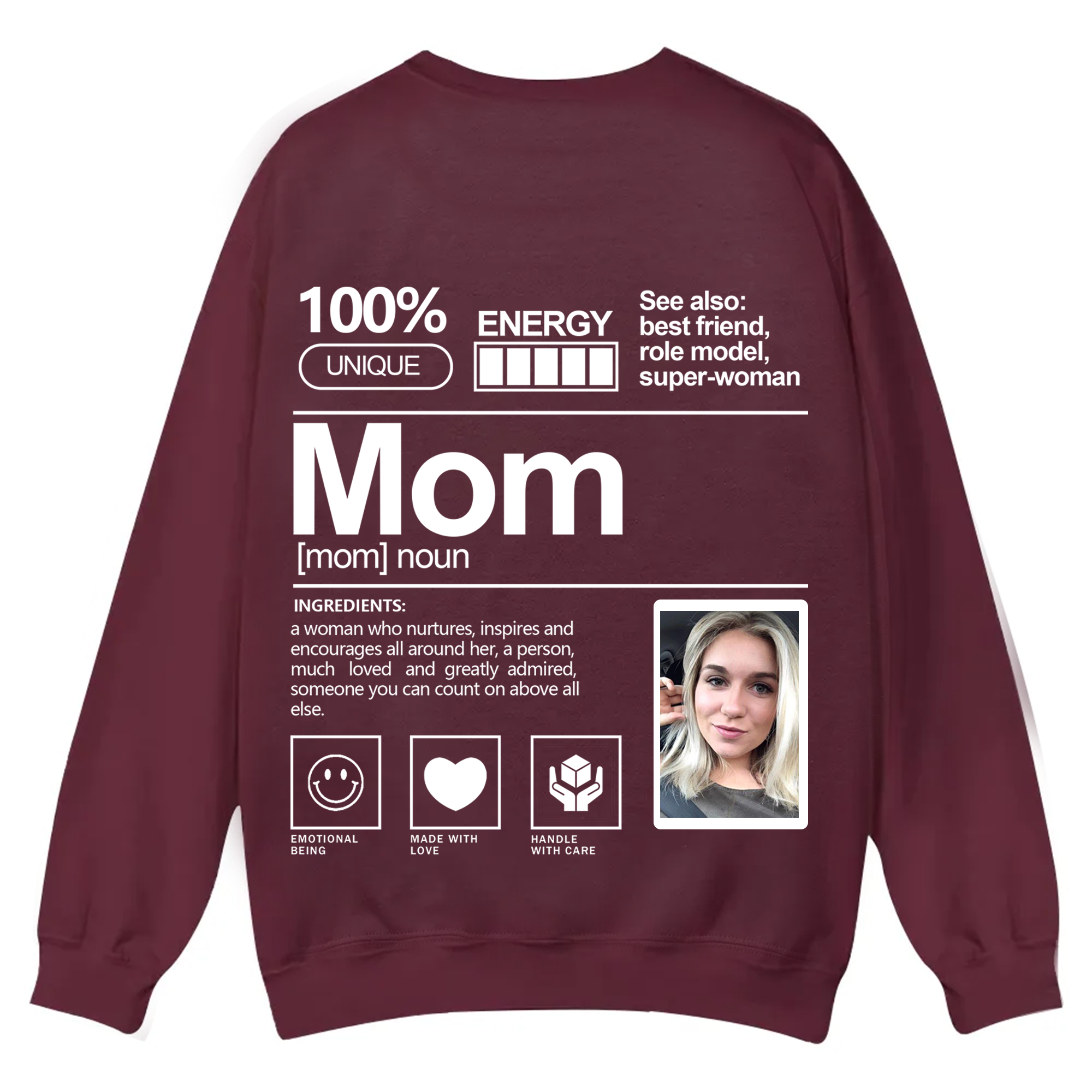 Addcustom  Photo family Casual Crewneck Sweatshirt