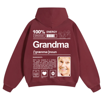 Addcustom Photo Grandma Solid Color Hoodie