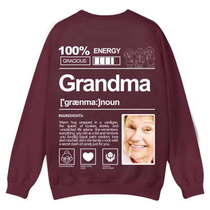 Addcustom  Photo Grandma Casual Crewneck Sweatshirt