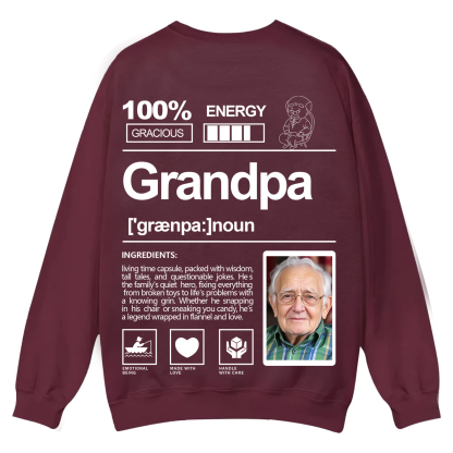 Addcustom  Photo Grandpa Casual Crewneck Sweatshirt